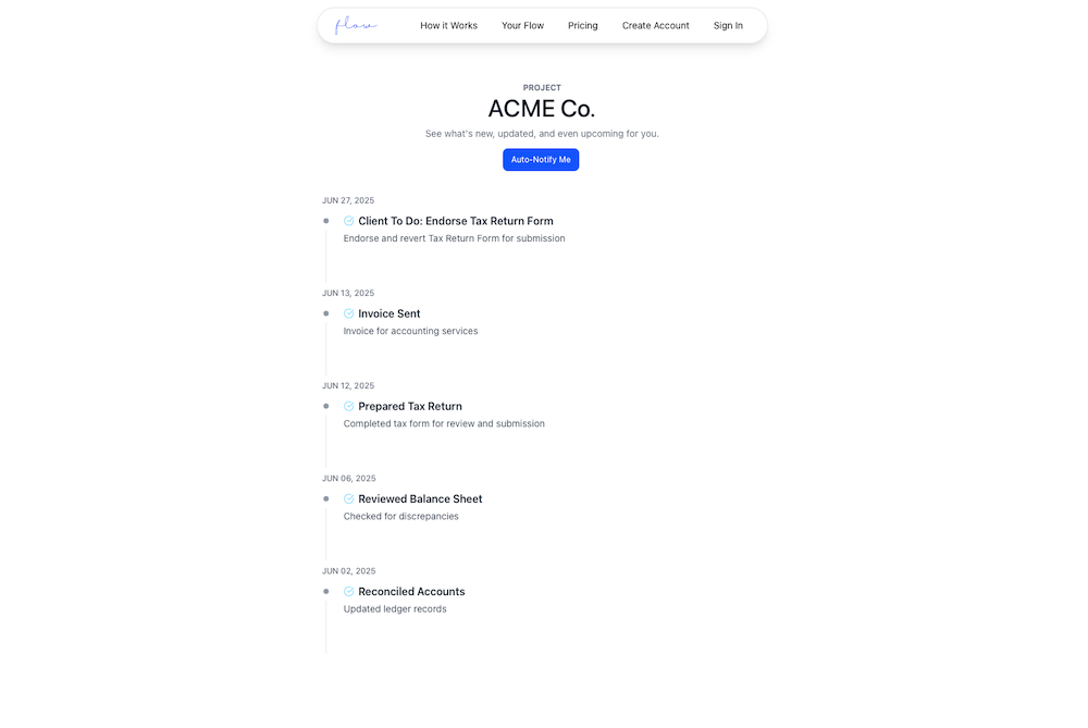 Flow for professionals on desktop